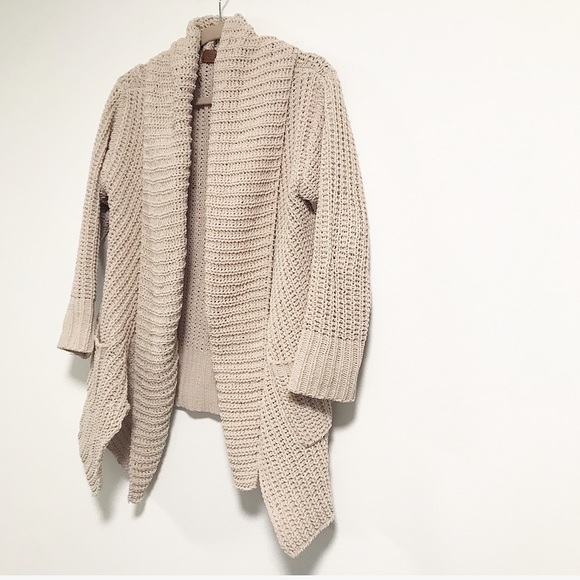 Pol Chenille Knit Cabin Cardigan Cream 